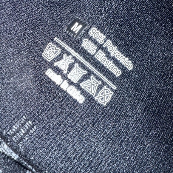 Black Silver Leopard Scrunch Booty Yoga Pants Butt Lifting Size Medium - Picture 8 of 8